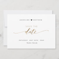 Elegant Script Simple Wedding Save the Date Card