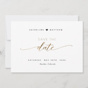 Elegant Script Simple Wedding Save the Date Card