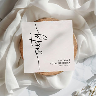 Elegant Script Sixty 60th Birthday Napkin