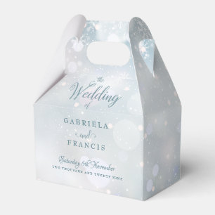 Elegant Script Snowflakes Winter Wedding Favour Bo Box