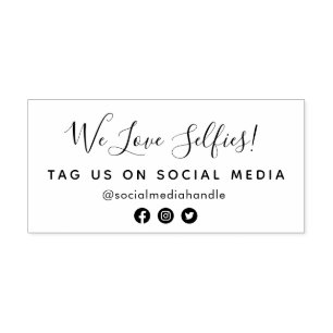 Elegant script social media self-inking stamp