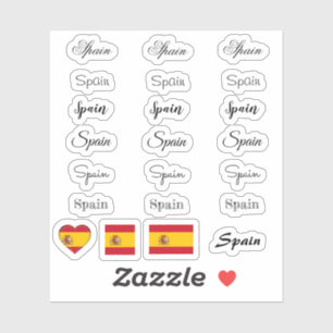 Elegant script Spain & Spanish Flag /name Set