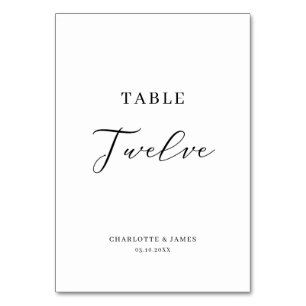 Elegant Script Table Twelve Table Number