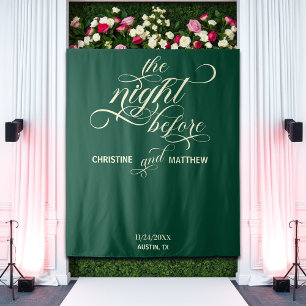 Elegant Script Teal The Night Before Backdrop Tapestry