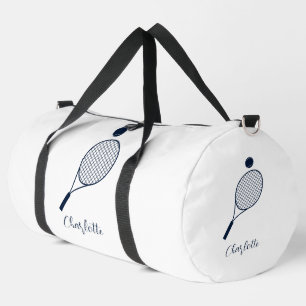 Elegant Script Tennis Player Monogram Personalised Duffle Bag