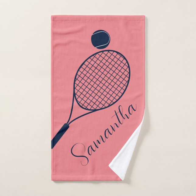 Elegant Script Tennis Players Personalised Swag Hand Towel (Hand Towel)
