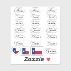 Elegant script Texas & Texas Flag USA /name Set
