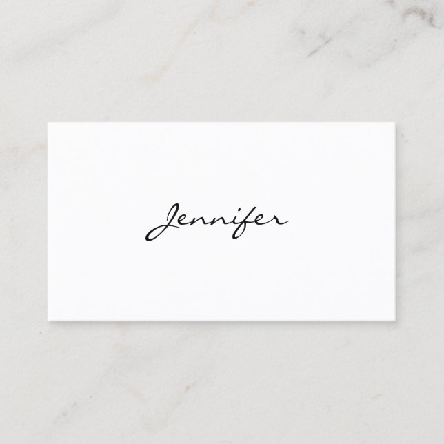 Elegant Script Text Modern Minimalist Template Business Card (Front)
