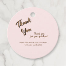 Elegant script thank you blush pink gift card