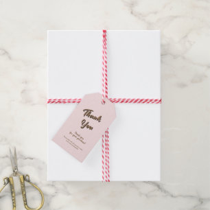 Elegant script thank you blush pink gift card tags