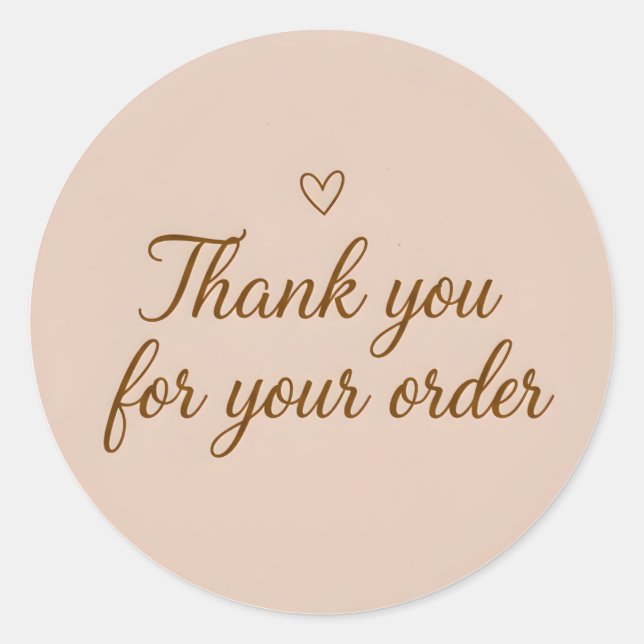 Elegant Script Thank You Business Sticker (Front)