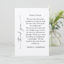 Elegant Script Thank You Card with Photo