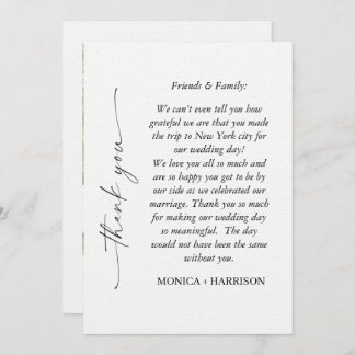 Elegant Script Thank You Card with Photo