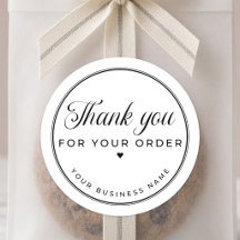 Elegant Script Thank You Order Sticker
