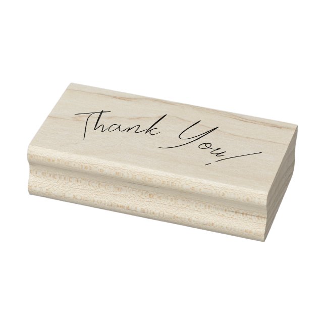 Elegant Script Thank You Rubber Stamp (Stamp)