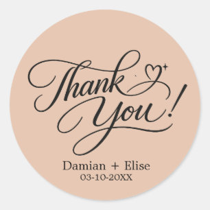 Elegant Script Thank You Sticker
