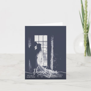 Elegant Script THANK YOU wedding note card PHOTO