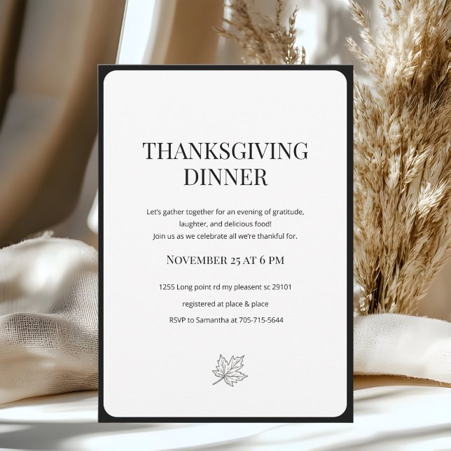 Elegant Script Thanksgiving Dinner Invitation (Creator Uploaded)
