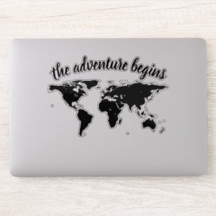 Elegant Script the adventure begins World Map