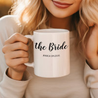 Elegant Script The Bride Personalised Wedding Wine