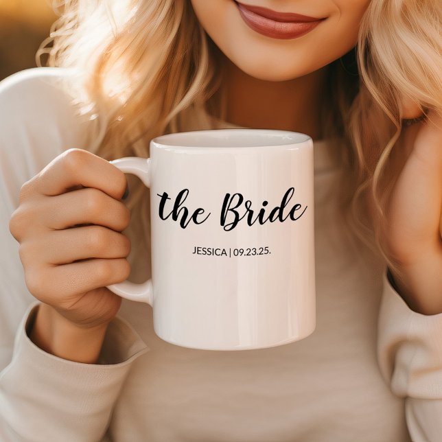 Elegant Script The Bride Personalised Wedding Wine Coffee Mug (Creator Uploaded)