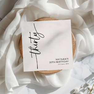 Elegant Script Thirty 30th Birthday Napkin