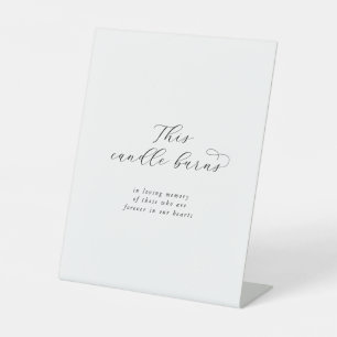 Elegant Script This Candle Burns Wedding Memorial Pedestal Sign