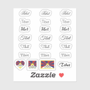 Elegant script Tibet & Tibetan Flag /name Set