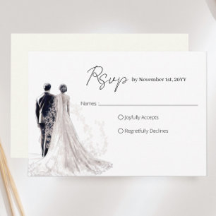 Elegant Script Traditional Wedding RSVP Card