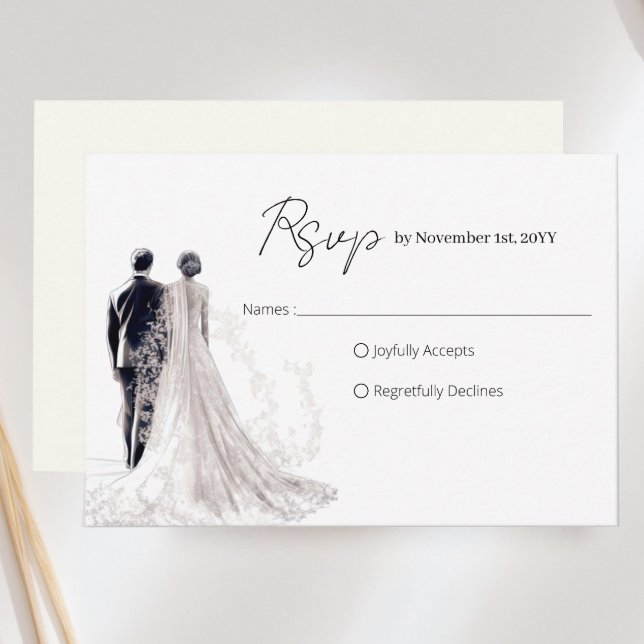 Elegant Script Traditional Wedding RSVP Card (Creator Uploaded)