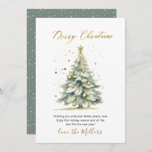 Elegant Script Tree Non Photo Christmas Holiday Card