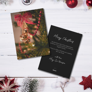 Elegant Script Tree Non Photo Christmas Ornament Holiday Card