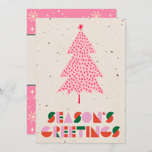 Elegant Script Tree Non Photo Watercolor Christmas Holiday Card