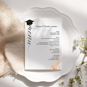 Elegant Script Twins Graduation party dinner menu 