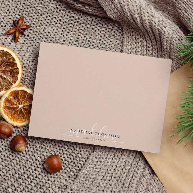 Elegant Script Typography Boho Beige Note Card (Creator Uploaded)