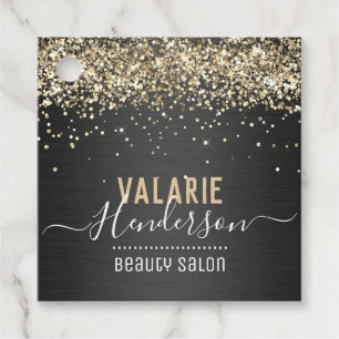 Elegant Script Typography Brushed Metal Favour Tags