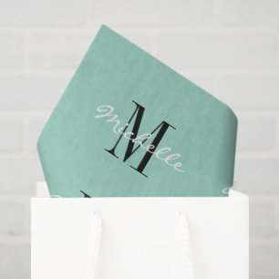 Elegant script typography custom colour monogram tissue paper
