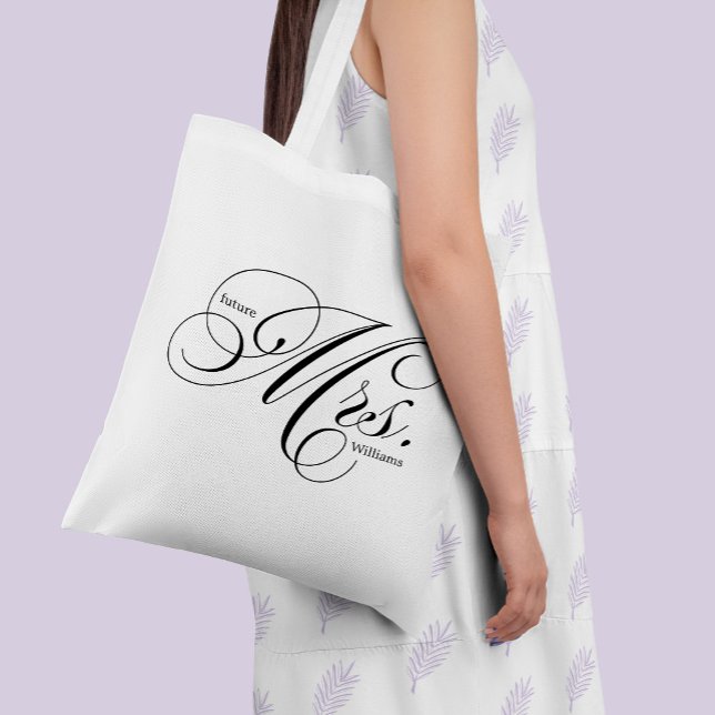 Elegant Script Typography "Future Mrs" Tote Bag (Creator Uploaded)