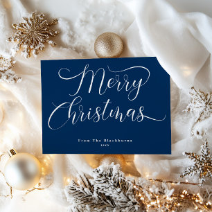 Elegant Script Typography Merry Christmas Foil Holiday Card