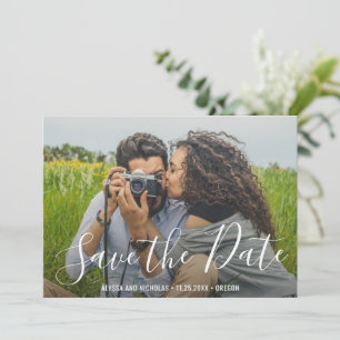 Elegant Script Typography Modern Wedding Save The Date