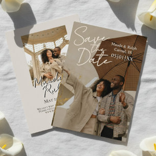 Elegant Script Typography Photo Save the Date