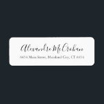 Elegant Script Typography Return Address Label<br><div class="desc">Elegant Script Typography Return Address Label. For further customisation,  please click the "Customise it" button and use our design tool to modify this template.</div>