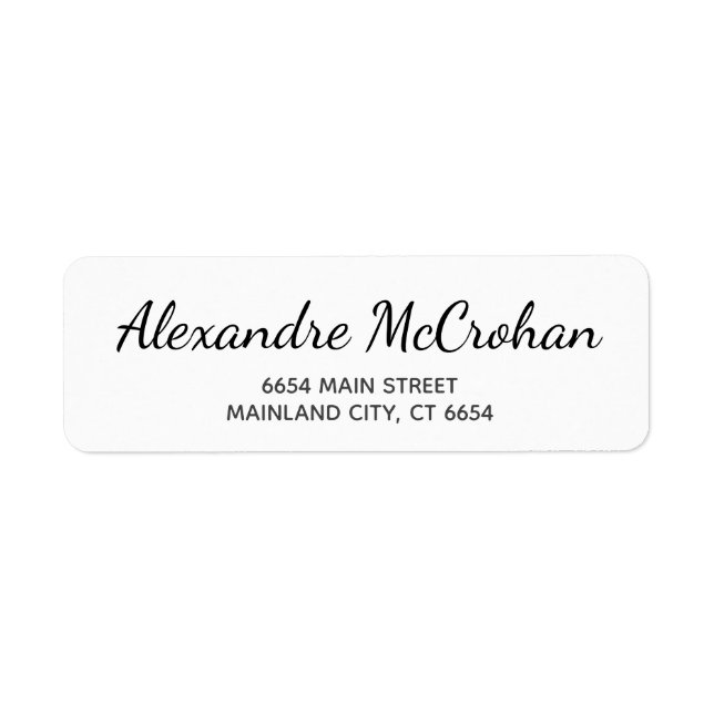 Elegant Script Typography Return Address Label (Front)