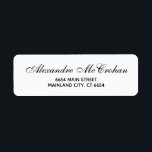 Elegant Script Typography Return Address Label<br><div class="desc">Elegant Script Typography Return Address Label. For further customisation,  please click the "Customise it" button and use our design tool to modify this template.</div>