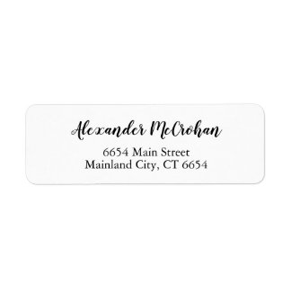 Elegant Script Typography Return Address Label