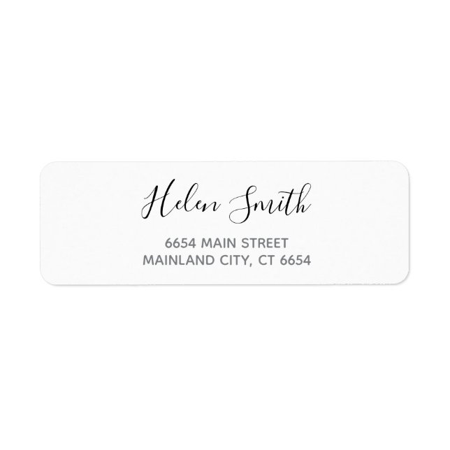 Elegant Script Typography Return Address Label (Front)