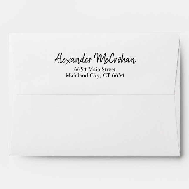 Elegant Script Typography Return Address Mailing Envelope (Back (Top Flap))