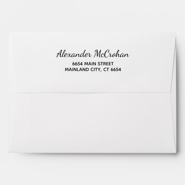 Elegant Script Typography Return Address Mailing Envelope (Back (Top Flap))
