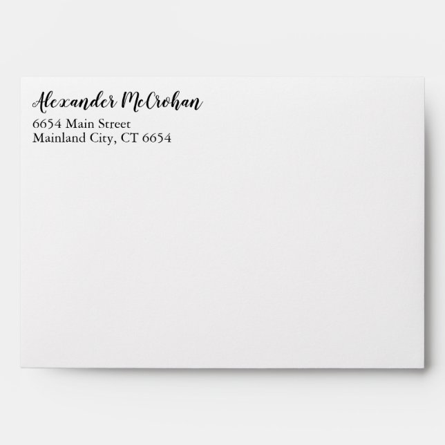 Elegant Script Typography Return Address Mailing Envelope (Front)