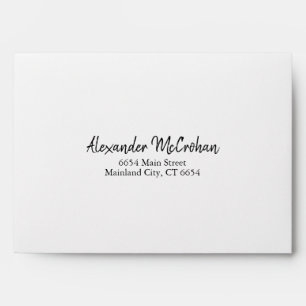 Elegant Script Typography Return Address Mailing Envelope